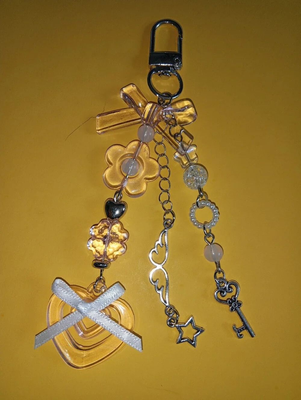 Two Y2K Style Delicate Pink Heart Phone Charms